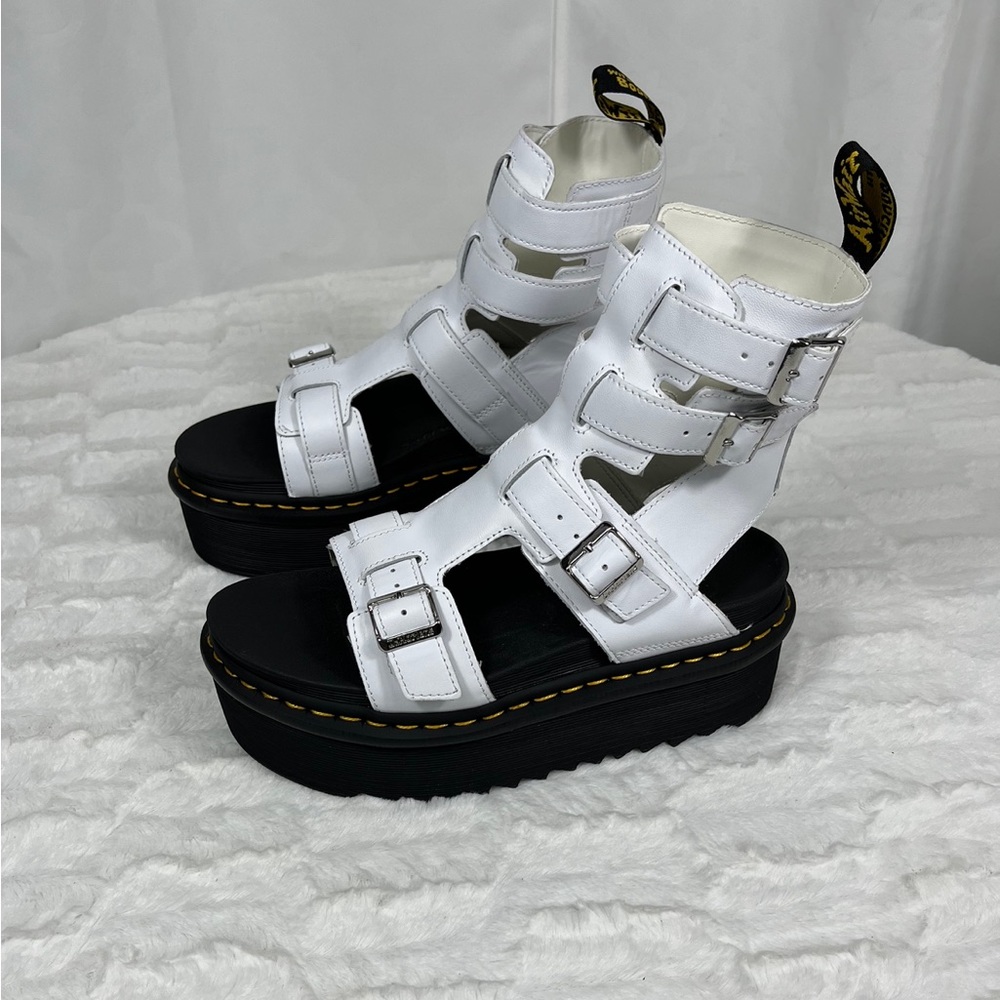 Dr Martens GIAVANNA LEATHER PLATFORM GLADIATOR SANDALS 41/9L